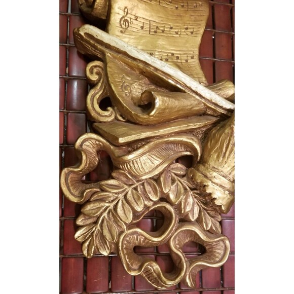 1968 Violin & Sheet Music 3D Wall Sculpture Universal Statuary Corp Resin - Picture 3 of 5